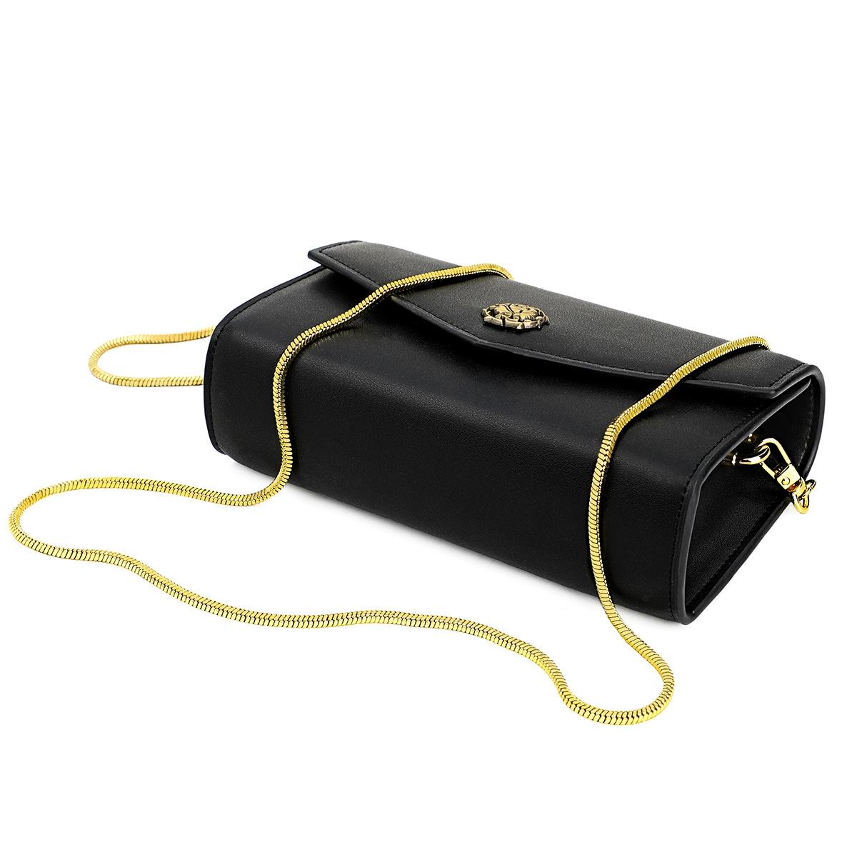 Chic One Shoulder Cowhide Bag For Women - Black