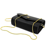 Chic One Shoulder Cowhide Bag For Women - Black - 45-Degree Angle