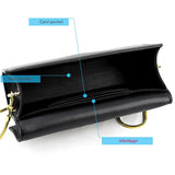 Chic One Shoulder Cowhide Bag For Women - Black - Low Angle