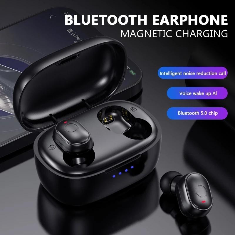 Waterproof Mini Touch-control Bluetooth Earphones with Noise Cancelling - Black