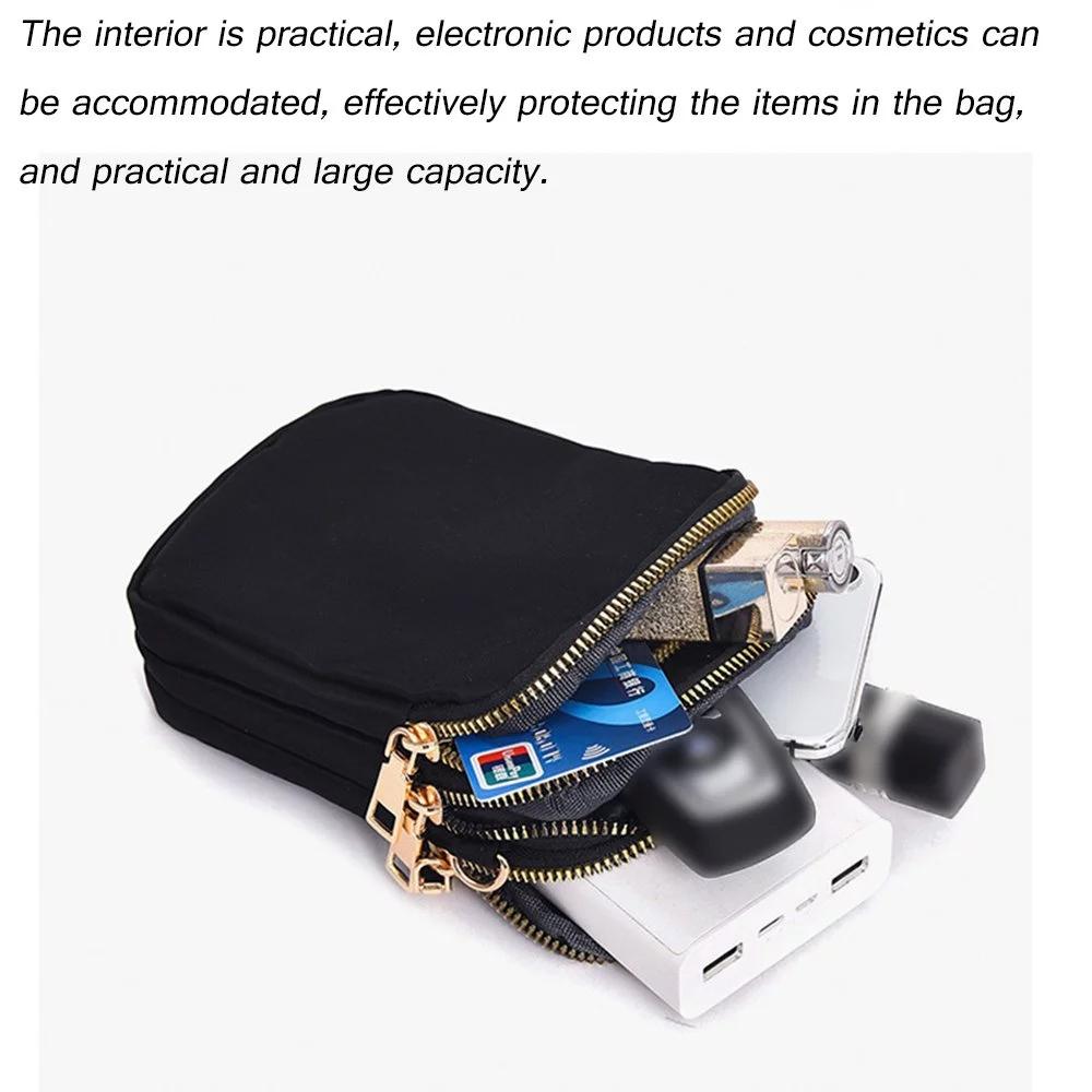 Women Mini Crossbody Phone Bag With Headphone Hole - Black