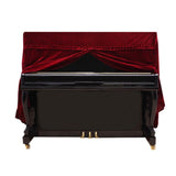 Red Full Cover for Piano - 150x60x110cm in Gold Velvet - Front View