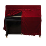 Red Full Cover for Piano - 150x60x110cm in Gold Velvet - 45-Degree Angle
