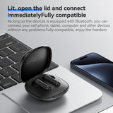 Black Wireless Bluetooth Earphones - Tws25 - Close-Up Angle