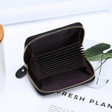 Multi Position Zipper Organ Card Holder Versatile Business Accessory - Red - Top-Down View