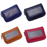 Multi Position Zipper Organ Card Holder Versatile Business Accessory - Red