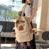 Versatile Large Capacity Backpack For Students - Black - Side View