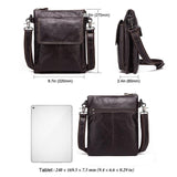 Retro Leather Crossbody Backpack For Men - Dark Brown - 45-Degree Angle