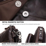 Retro Leather Crossbody Backpack For Men - Dark Brown - Rear View