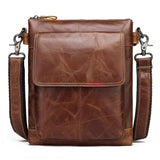 Retro Leather Crossbody Backpack For Men - Dark Brown - Extra Image