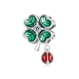 925 Sterling Silver Lucky Ladybug Diy Beads - Front View