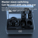 Wireless Earphones with Digital Display and Charging Case - Black - Close-Up Angle