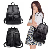 Simple Black Pu Leather Shoulder Bag For Women