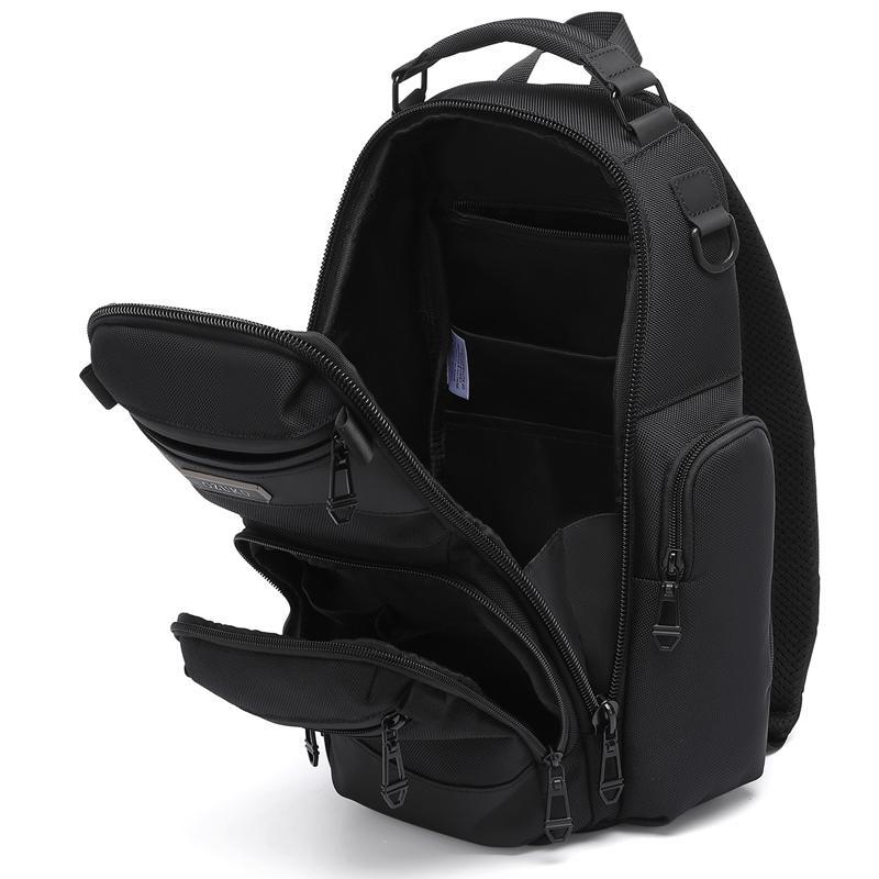 Lightweight Men Waterproof Crossbody Chest Bag Travel Companion - Black