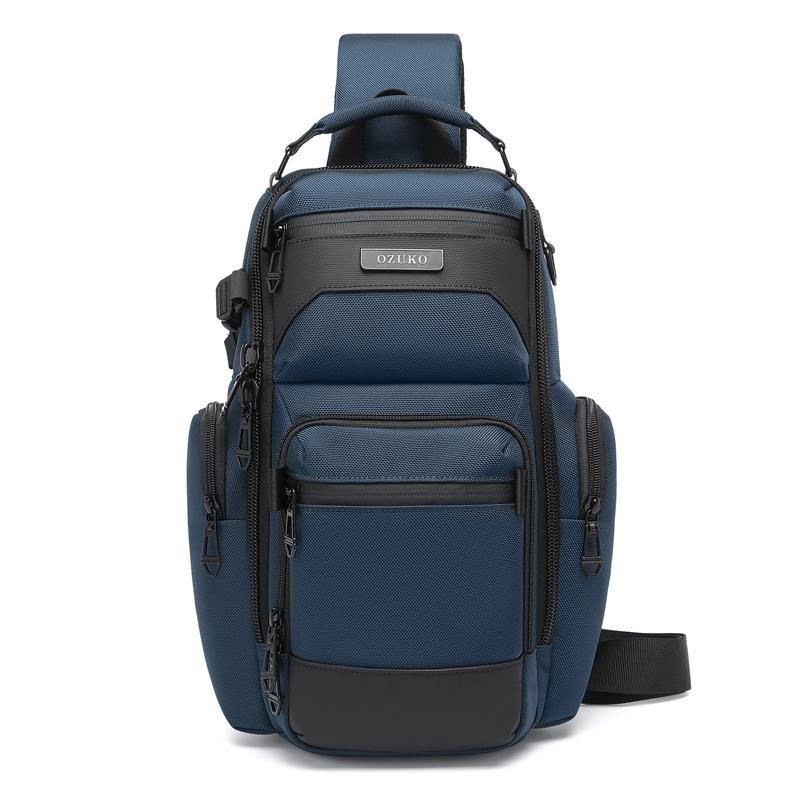 Lightweight Men Waterproof Crossbody Chest Bag Travel Companion - Black