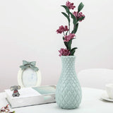Hydroponic Plastic Vase for Dry and Wet Flower Arrangements - Desktop Furnishings - Milk White - Close-Up Angle