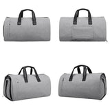 Shoe Compartment Travel Suit Bag - Compact & Organized - Light Grey - 45-Degree Angle