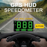 4.5 Inch Hud Car Gps Speed Meter With Overspeed Alarm Mileage Altitude Clock Black - 45-Degree Angle