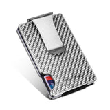 Ultra Thin Rfid Carbon Fiber Wallet For Men Anti Theft Card Holder - Silver