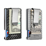 Ultra Thin Rfid Carbon Fiber Wallet For Men Anti Theft Card Holder - Silver