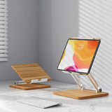Adjustable Wooden Laptop Stand - Darkwood - Side View