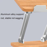 Adjustable Wooden Laptop Stand - Darkwood - Close-Up Angle
