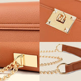 Small Square Flap Lock Crossbody Bag For Women - White - Rear View