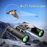 Portable 8x21 Zoom Binoculars for Long Distance Viewing - 45-Degree Angle