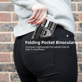 Portable 8x21 Zoom Binoculars for Long Distance Viewing - Low Angle