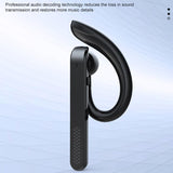 Wireless Bluetooth Earphone with Noise Reduction - Ear-mounted - Black - Side View