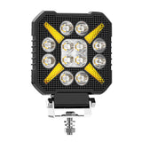 4 Inch Square Mixed Luminous X - Shaped Angel Eye Car Work Light - Front View