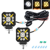 4 Inch Square Mixed Luminous X - Shaped Angel Eye Car Work Light - Top-Down View