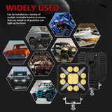 4 Inch Square Mixed Luminous X - Shaped Angel Eye Car Work Light - 45-Degree Angle
