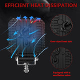 4 Inch Square Mixed Luminous X - Shaped Angel Eye Car Work Light - Rear View