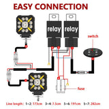 4 Inch Square Mixed Luminous X - Shaped Angel Eye Car Work Light - Low Angle