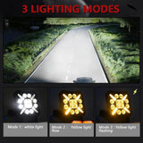 4 Inch Square Mixed Luminous X - Shaped Angel Eye Car Work Light - Extra Image