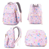 Kids Backpack Set with Lunch Bag & Pencil Case - 3 in 1 - Pink - 45-Degree Angle