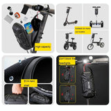 Electric Scooter Bag - Hard Shell Foldable Hanging Black - Rear View