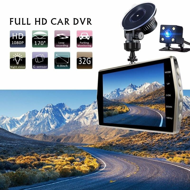 1080p Dual-lens Night Vision Driving Recorder with 4 Metal Shell