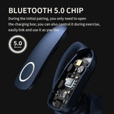 Wireless Bluetooth Sports Headset with Noise Reduction - Z9 Tws - Black - Rear View