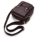 Retro Leather Men Crossbody Bag Brown - Side View