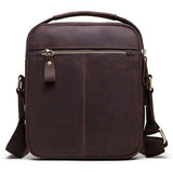 Retro Leather Men Crossbody Bag Brown - Top-Down View