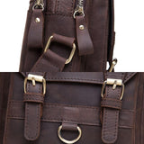Retro Leather Men Crossbody Bag Brown - Rear View