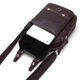 Retro Leather Men Crossbody Bag Brown