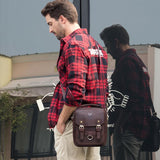 Retro Leather Men Crossbody Bag Brown