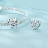 925 Sterling Silver Infinity Love Bracelet With Heart Beads - Side View