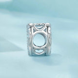 925 Sterling Silver Infinity Love Bracelet With Heart Beads - Top-Down View