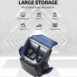 Large-capacity Waterproof Laptop Backpack in First-layer Cowhide - Black - 45-Degree Angle