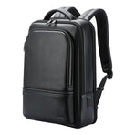 Waterproof Anti-theft Backpack with Usb Charging - Cowhide Multi-compartment Black
