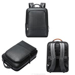 Waterproof Anti-theft Backpack with Usb Charging - Cowhide Multi-compartment Black